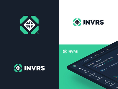 Invrs Logo branding clean dashboard diamond finance gaming logo square logo ui design