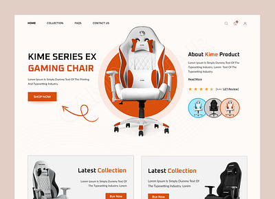 Gaming Furniture Landing Page app branding business chair dashboard design game website gaming chair landing page latest minimal page typography ui ui design uiux ux web website website design