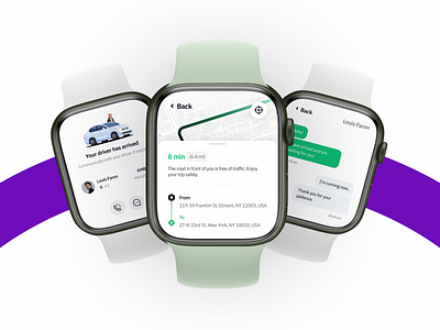 Tripster - Online Taxi application design driver online taxi smart watch trip ui ux