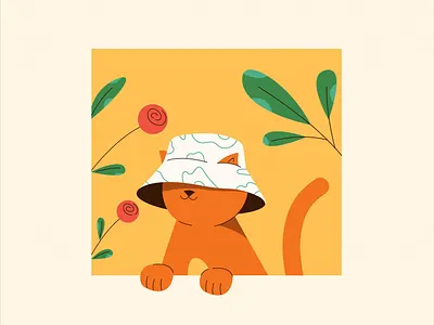 Orange Cat adobe illustrator after effects animals animation cartoon cat character design motion design motion graphics orange pet summer vector art vector illustration