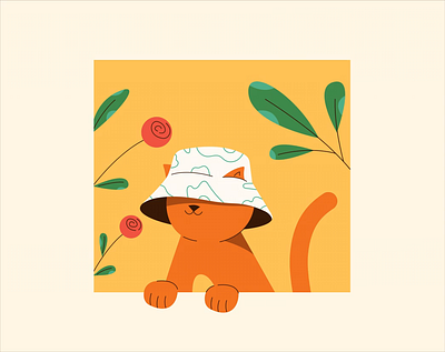 Orange Cat adobe illustrator after effects animals animation cartoon cat character design motion design motion graphics orange pet summer vector art vector illustration