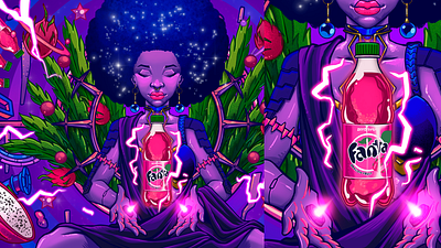 Fanta - Beats To Sip To advertising afrofuturism artwork colorful illustration