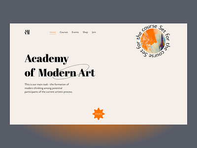 Art Courses - "Academy of Modern Art" art art couses courses design main page minimalisn orange ui ux web design
