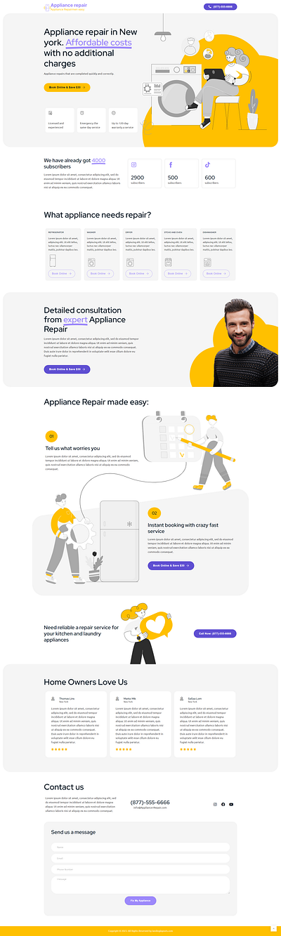 Premium Appliance Repair Services Lead Generation Landing Page branding design landing page lead generation template wordpress