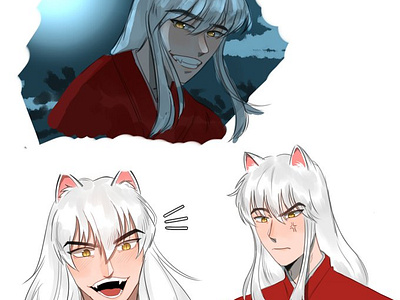 Inuyasha in my style anime style fanart illustration ilustração inuyasha