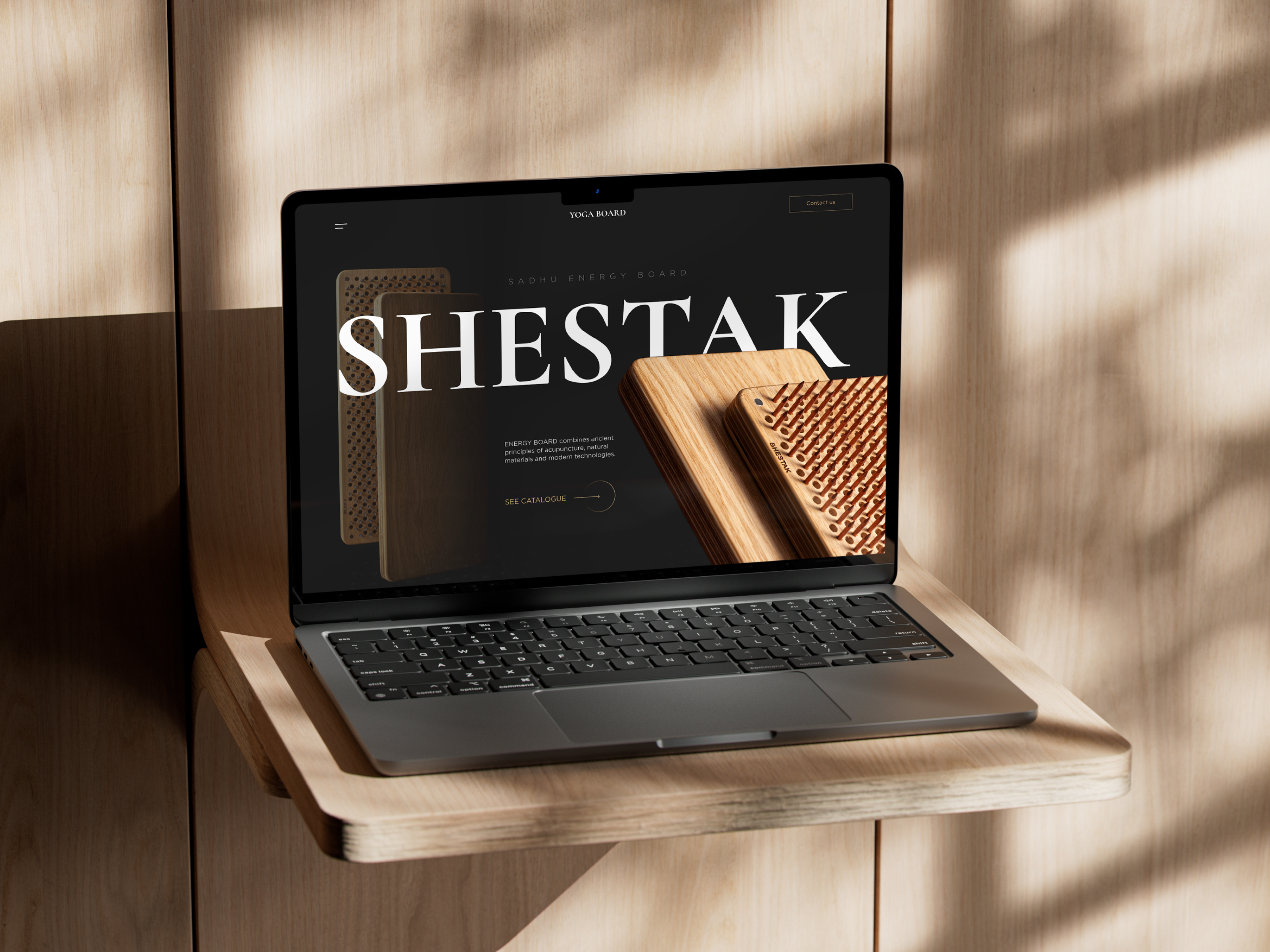 Landing page for Sadhu Boards online store bali figma interface landing page meditation nails sadhu board ui website wood yoga