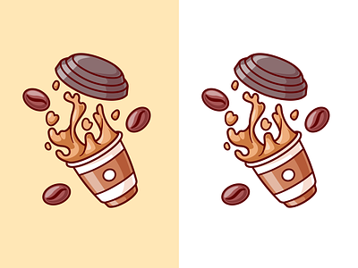Coffee Floating🥤☕ breakfast cafe chocolate coffee coffee beans coloring cup cute drink floating flying food glass icon illustration logo mascot menu mug water