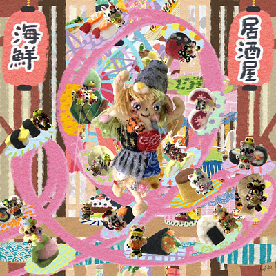 Making of Mada Soba ni Iru yo (2023) art toy branding character design cute design designer toy felt illustration japanese cuisine japanese food japanese noodles mixed media surreal surrealism surrealist surrealistic