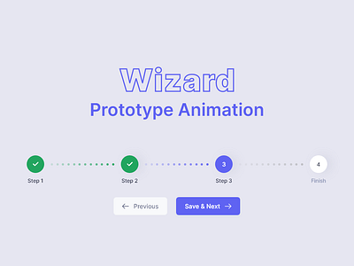 Clickable Wizard Prototype Animation Design adobe xd animation clickable animation design interaction lottiefiles prototype smart animate ui design ui ux ux design wizard wizard animation