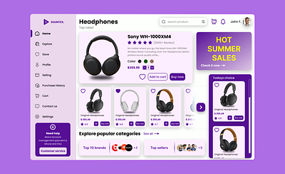 Web App For Headphones design desktop app headphone logo music ui ux web app