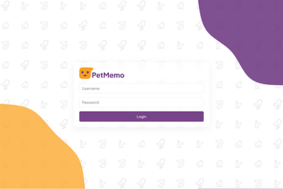 PetMemo Login Screen Design design pet product ui vector
