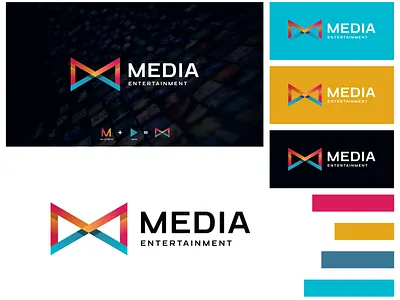 Media Entertainment Logo Design app icon best logo brand identity branding creative logo design graphic design letter m letter mark logo logo concept logo design logo designer logo mark logofolio media entertainment media logo modern logo play logo unique logo