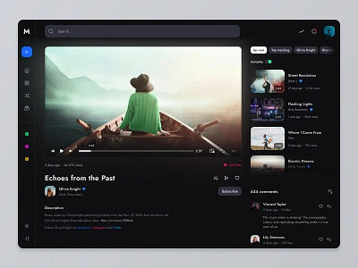 Video Streaming Website - Concept app concept dark mode desktop mockup modern music player streaming ui video vimeo web website youtube