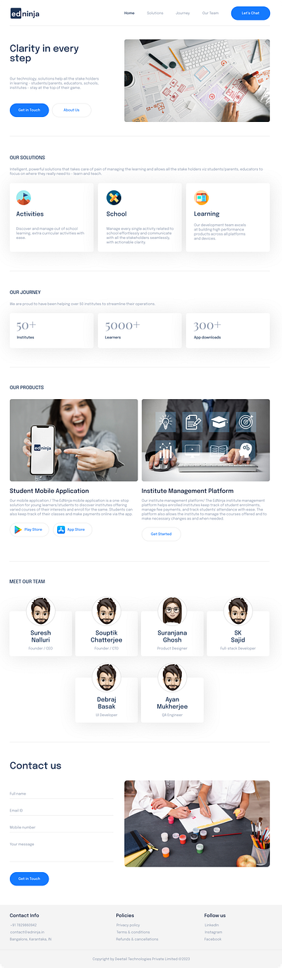 EdNinja (Landing Page) app design landing page ui ux web design