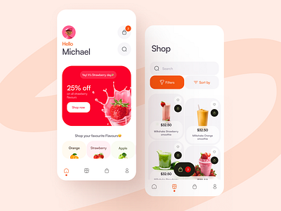 Smoothie E-commerce ecommerce food mobile app smoothie