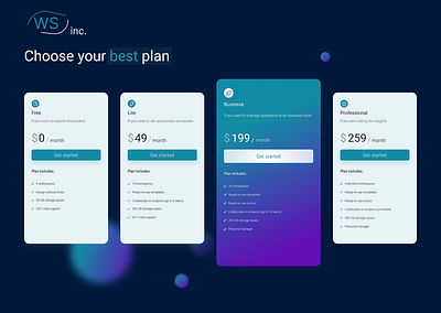 Pricing page business cards component design free offer page plan price price table pricing pricing page professional ui