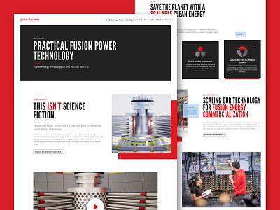 General Fusion - Website Redesign, Our Technology page bold clean dimension fusion hydrogen icons offset people science simple sophisticated strong tech technology web design website