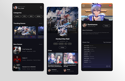 Live Streaming App Mobile Design design shot stock ui ux