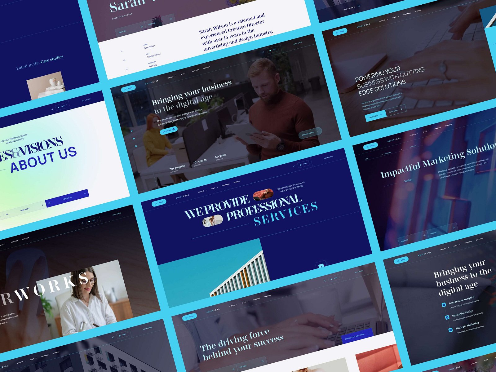 Agency & portfolio hero website designs: Webflow template by Juraj ...