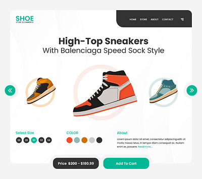 Shoe Store eCommerce Header UI design online store header ui shoe store design shoe store header ui shoe store ui design ui ui design ui design for online store