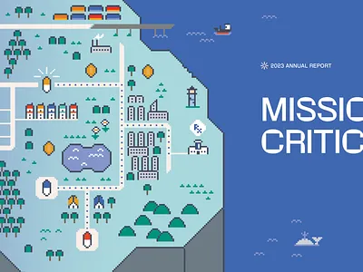 Kalderos 2023 Annual Report annual report icon illustration map pixel pixel map