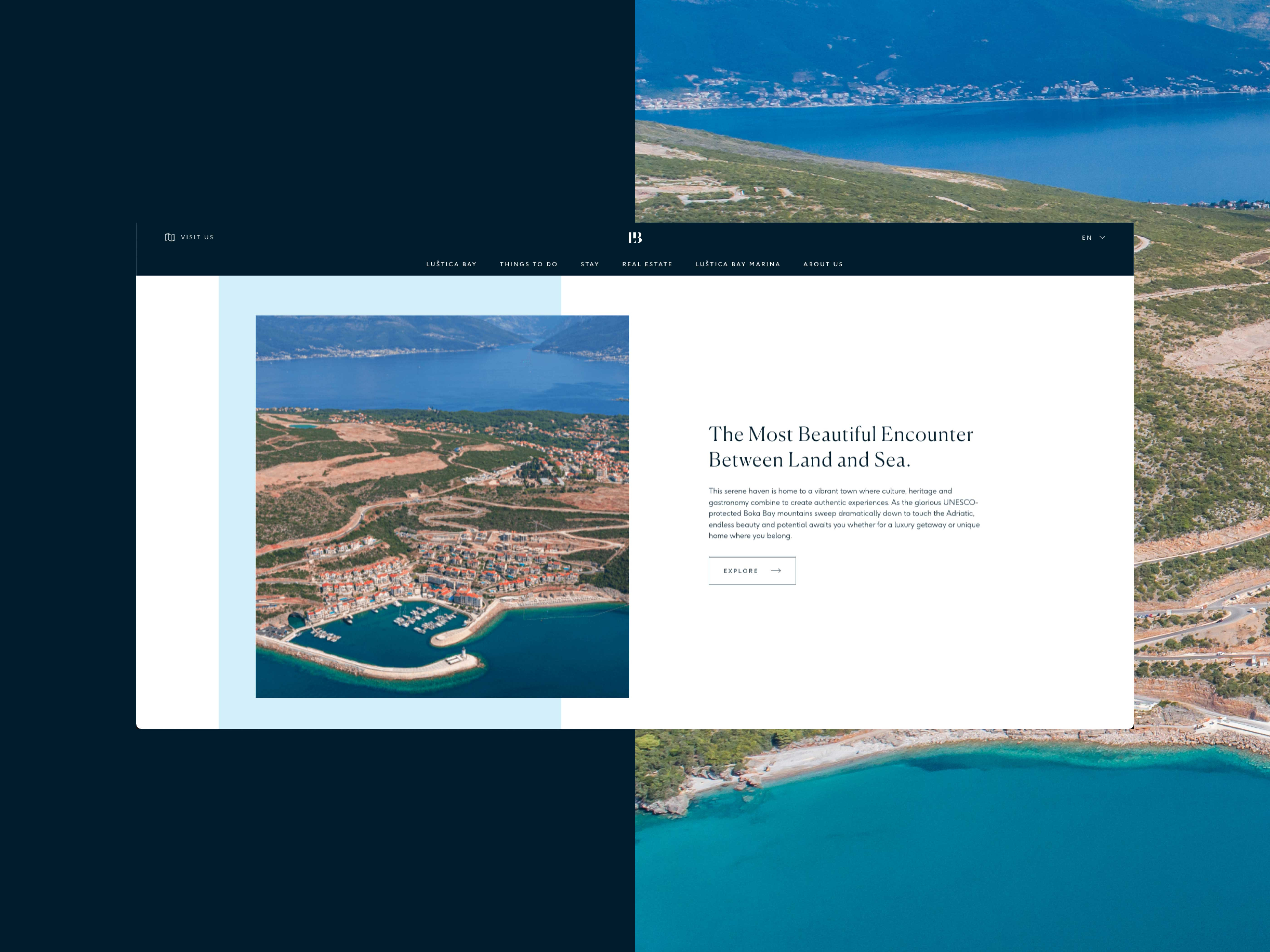Lustica Bay - Website boat booking design followthearrow home page landing page marina site studio direction studiodirection ui ux web webdesign website