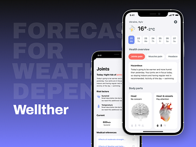 Forecast For Weather Dependence People | App Concept app collage concept forecast health healthbeing human illustrations medicine app mobile weather dependence