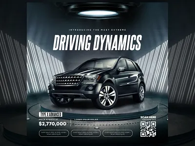 PSD SUV Car with Modern Style Social Media Template digitaldesign.