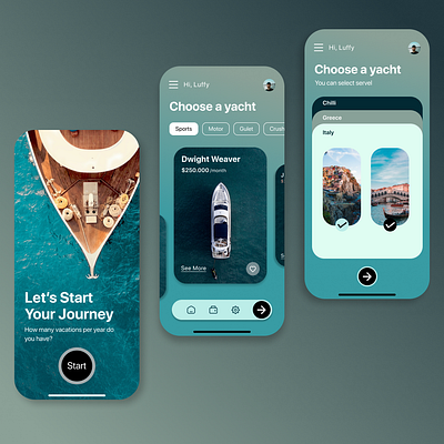 Yacht Booking App Design-UIDesignz app branding dashboard design graphic design illustration logo mobile app design ui ux