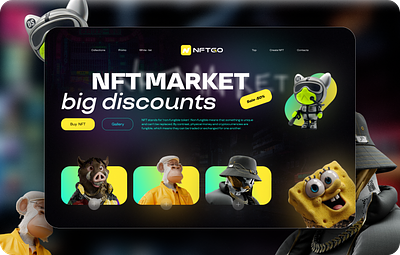 NFT Market design page design ui web