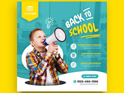 PSD Back to School Education Admission Social Media Template educationalresources.