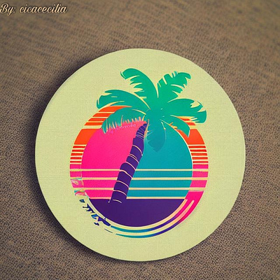 Summer Coconut Tree - Logo branding cicacecilia coconut cool design graphic design illustration logo relax round summer tree vibrant