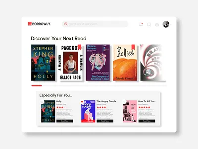 Borrowly - Library & eReader App app app design application book design ereader graphic design interface ipad library ui user experience ux visual design web design website