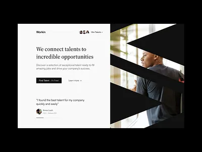 Find Talent — Website app branding clean daily daily ui dailyui dailyuichallenge design figma illustration landing page minimal minimalist mobile ui ux web web design web site website