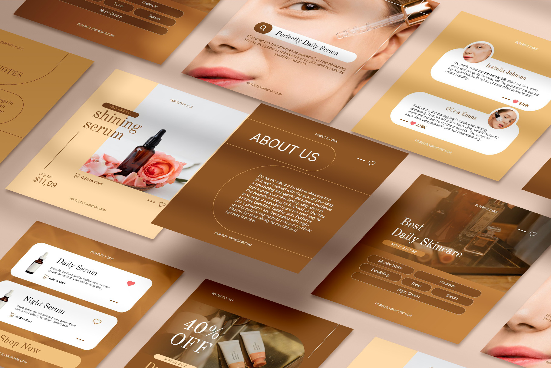 Perfectly Silk beauty branding classic design feminine graphic design instagram post marketing minimal modern simple skincare