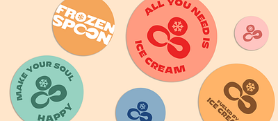 Frozen Spoon-02 branding design graphic design ice cream ice cream logo identity illustration logo vector