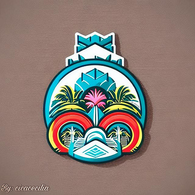 Hawaiian Joy - Logo branding cicacecilia coconut design graphic design hawaii illustration island logo round tree