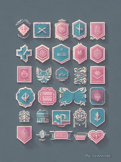 Family Coat of Arms blue branding cicacecilia design graphic design illustration logo pink