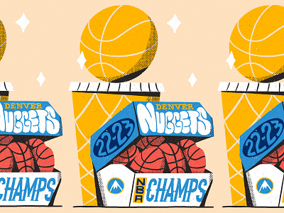 More Nuggies all the pretty colors basketball denver nuggets food illustration mcdonalds nathan walker nba sports texture