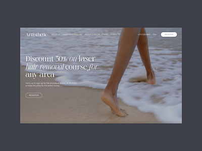 ArtEsthetic. Laser hair removal design logo tilda typography ui ux video web