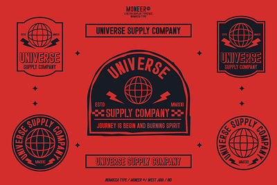 Universe Logo Badges badges branding design display font inumocca lettering logo poster stencil typeface typography vintage