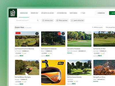 LeClub Golf - Explore 🏌🏻‍♂️ booking desktop golf sport ui