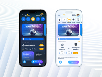 Sportsbook – Bet with AI a.i a.i. ai app bet bet app branding dark generative ai light site sketch ui ui guide wireframe
