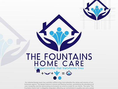 HomeCare Logo - The Fountains Homecare logo branding care logo design flat fountains graphics graphics designer home illustration logo logo mark logodesign logomaker minimalist minimalist logo modern motion graphics symbol unity vector