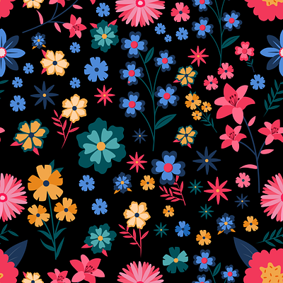 Elegant Floral Seamless Pattern for Printing art colorful design digital art floral flower flowers graphic design illustration pattern printing seamless pattern vector vector art vector illustration