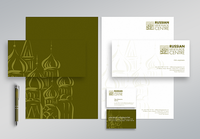 Russian Language Centre branding graphic design logo stationery