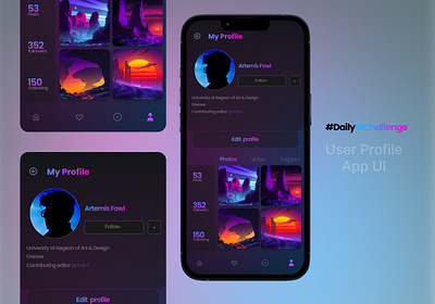 DailyUI06 – User Profile App UI design graphic design ui