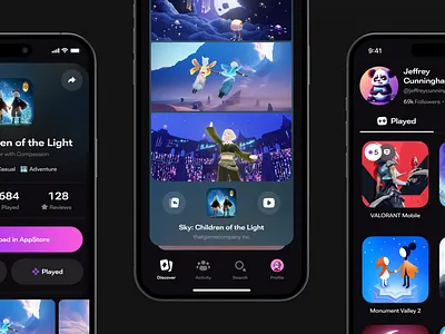 Skich — Home Screen app cards explore game like mobile mobile app play product profile search swipe tapbar tinder ui ux