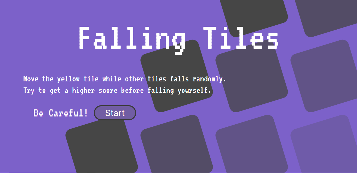 Falling Tiles web game's title screen by Moksh Doshi on Dribbble