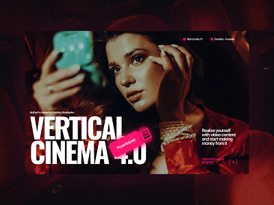 Vertical cinema 4.0 - training landing page cinema course design expert graphic design image website instagram landing page minimalism online learning reels ui